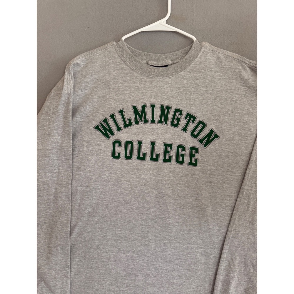 JanSport Wilmington College Long Sleeve Shirt Grey Heavyweight Tee Mens Large L